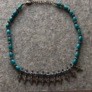 Turquoise and silver necklace